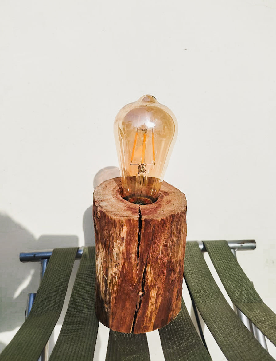 Wooden Lamp with Edison Bulb