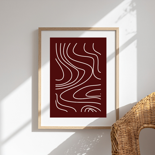 Crimson Flow Abstract