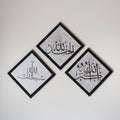 Set of 3 Canvases Black & Silver